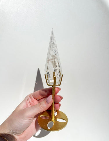 Clear Quartz Diamond on Stand #11 (see video)